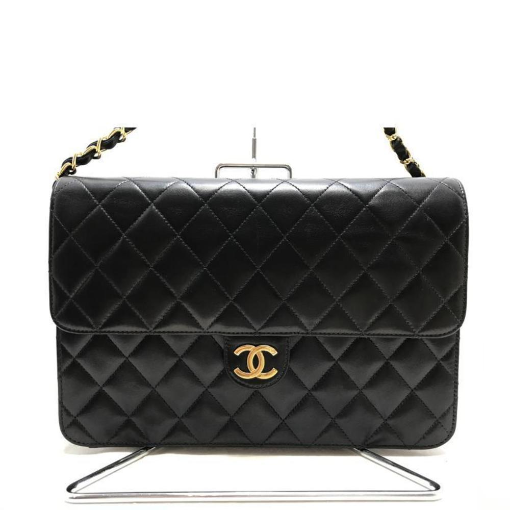 Chanel Chain Matelasse Single Flap Bag Black